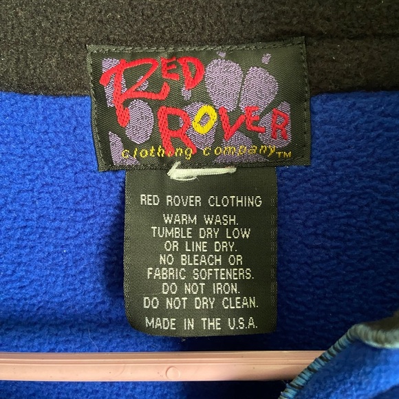RED ROVER Royal Blue & Black Eclectic Artsy Polartec Fleece JACKET Sz 1X - Picture 3 of 10